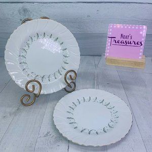 Vintage Royal M By Yamaka Japan DELMAR Gold Trim Swirl China Salad Plates Set 2